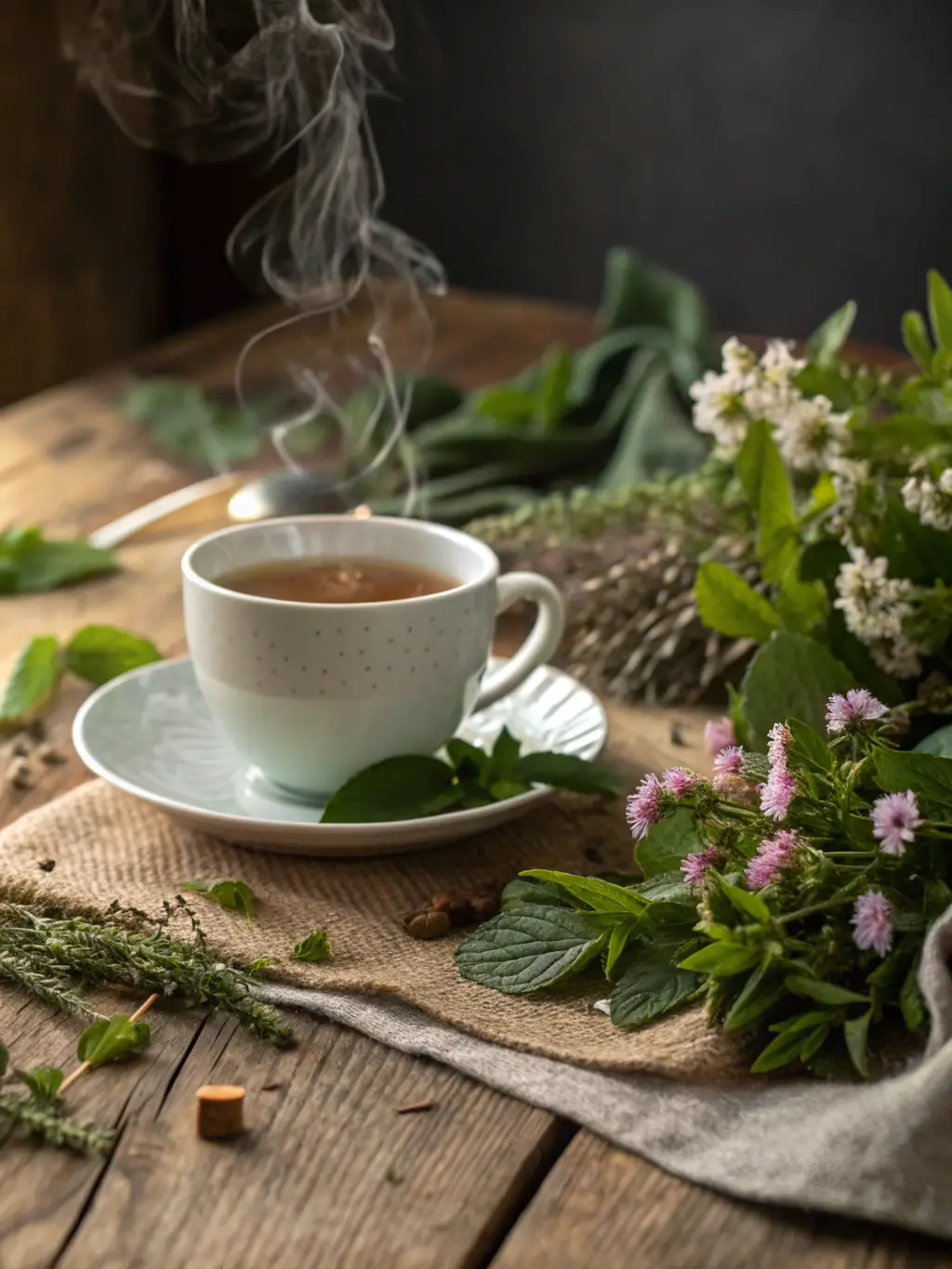 A person drinking herbal tea, representing the oral consumption of herbal treatments for boosting immunity and overall wellness.